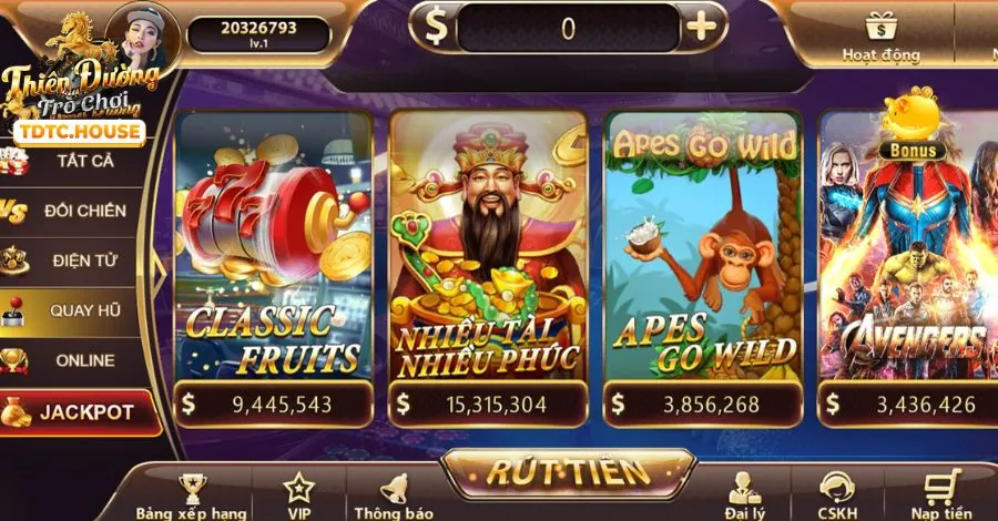 Hình ảnh game slot nổ hũ với biểu tượng quay thưởng và số tiền jackpot lớn